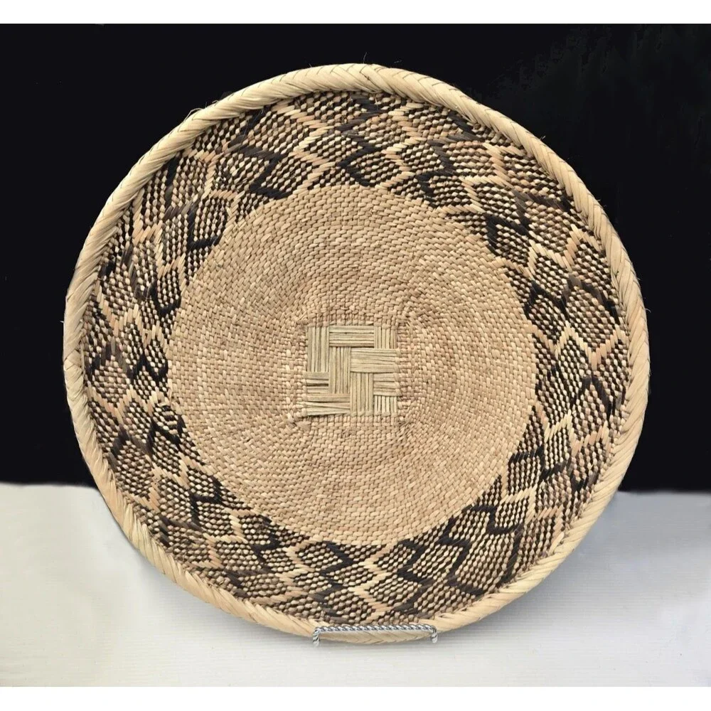 African Binga Tonga Wall Basket Table Platter Geometric Handwoven Zimbabwe 15